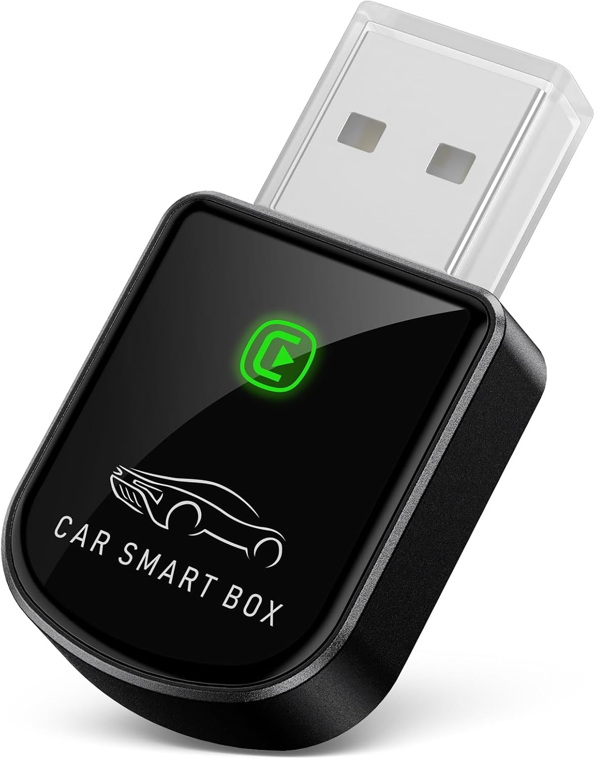 Compact Bluetooth CarPlay receiver close-up view