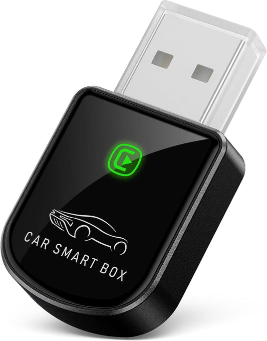Compact Bluetooth CarPlay receiver close-up view