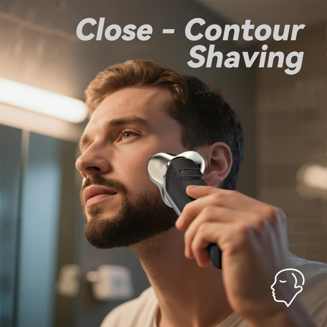 Electric Razor Men USB-C Rechargeable Rotary Shaver encalife