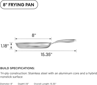 Non-Stick 8-Inch Hybrid Stainless Steel Pan encalife