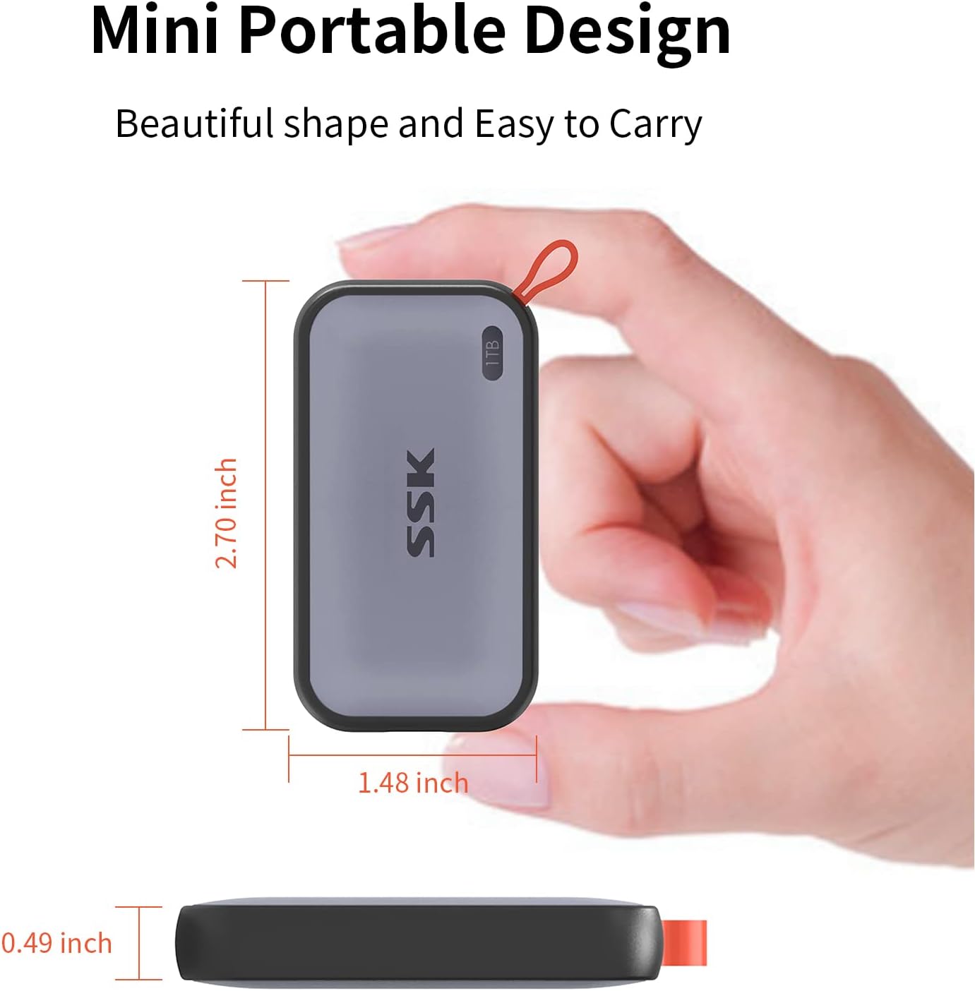 1TB Portable SSD External Drive USB-C Storage encalife