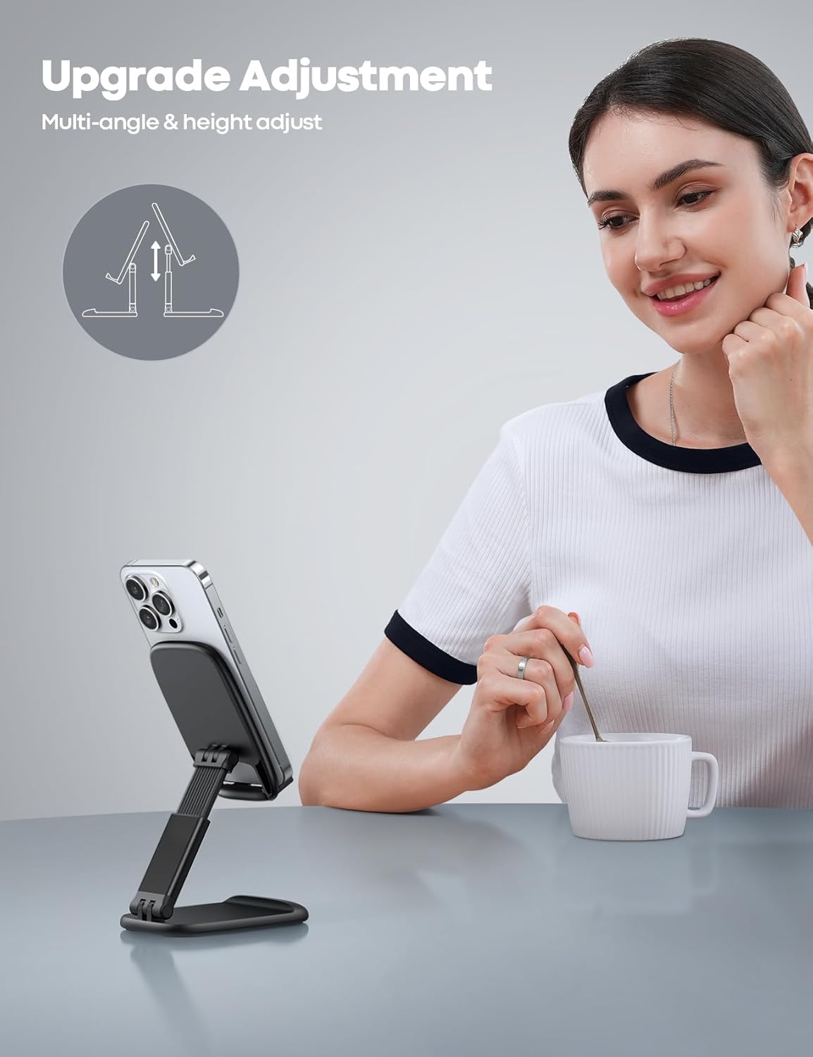 Mobile Stand Adjustable Foldable Desk Phone Holder Mount encalife