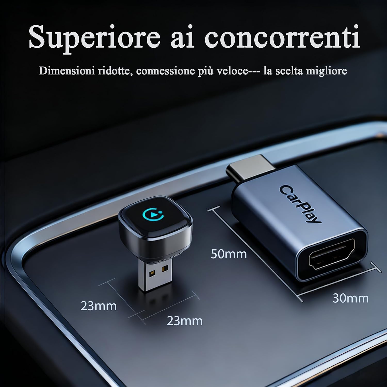 Wireless CarPlay Adapter Mini Grey encalife