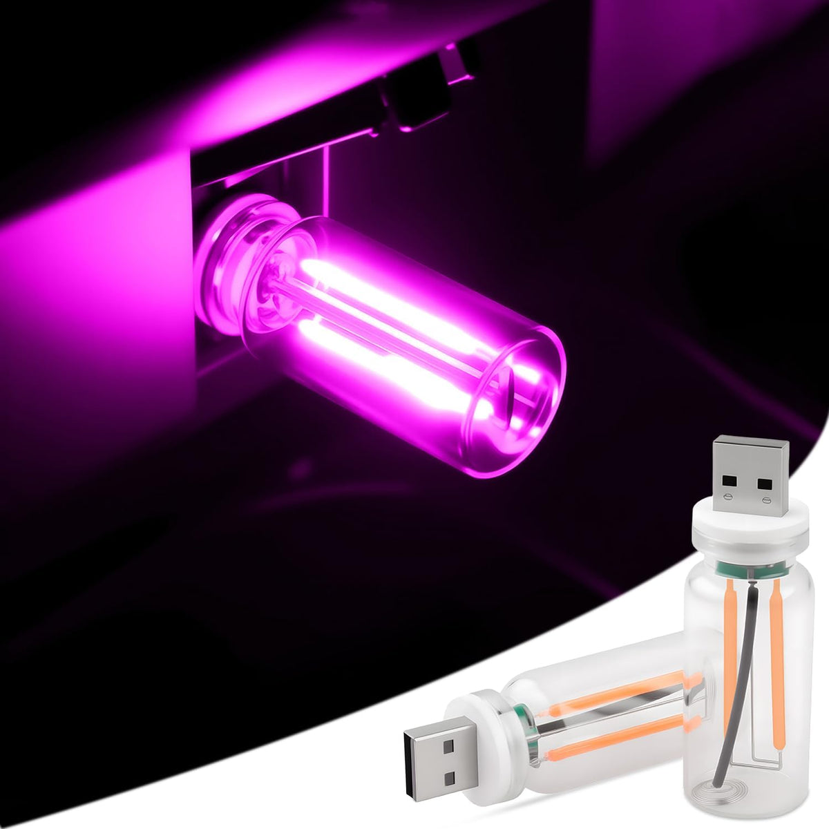 2-Pack Retro USB Car Ambient Lights encalife
