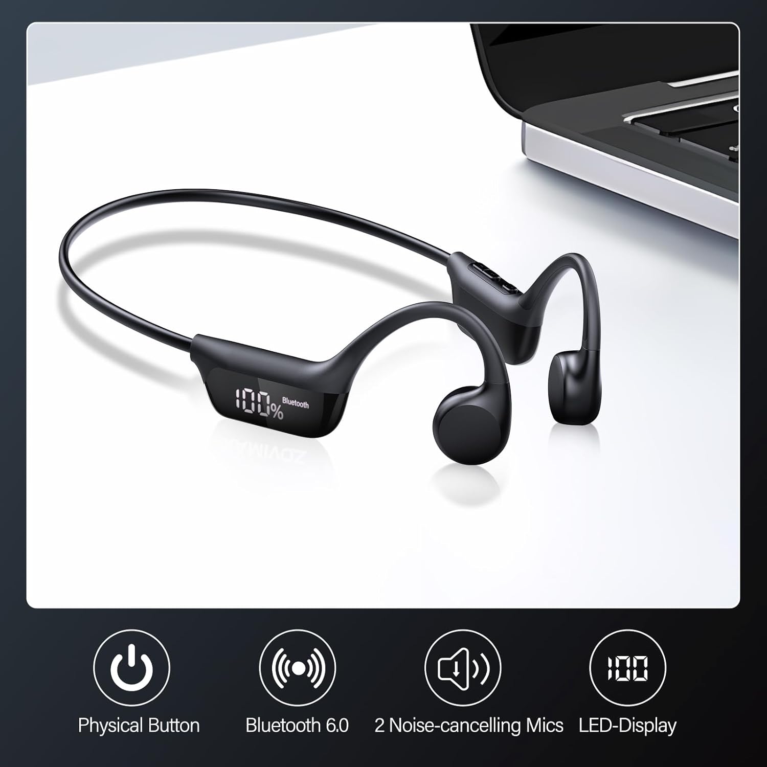 Open Ear Bluetooth Headphones with Game Mode encalife