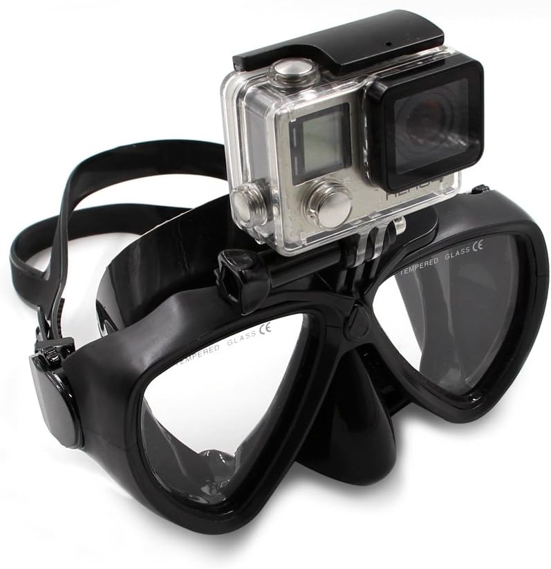 Snorkeling goggles with detachable camera mount