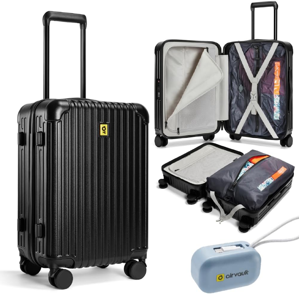 20 inch vacuum compression carry-on luggage with TSA lock