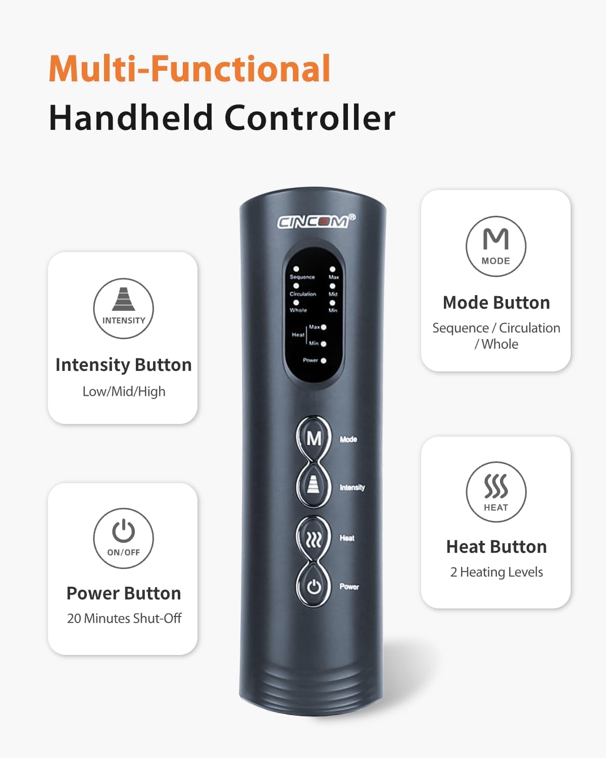 Air Compression Leg Massager with Soothing Heat encalife