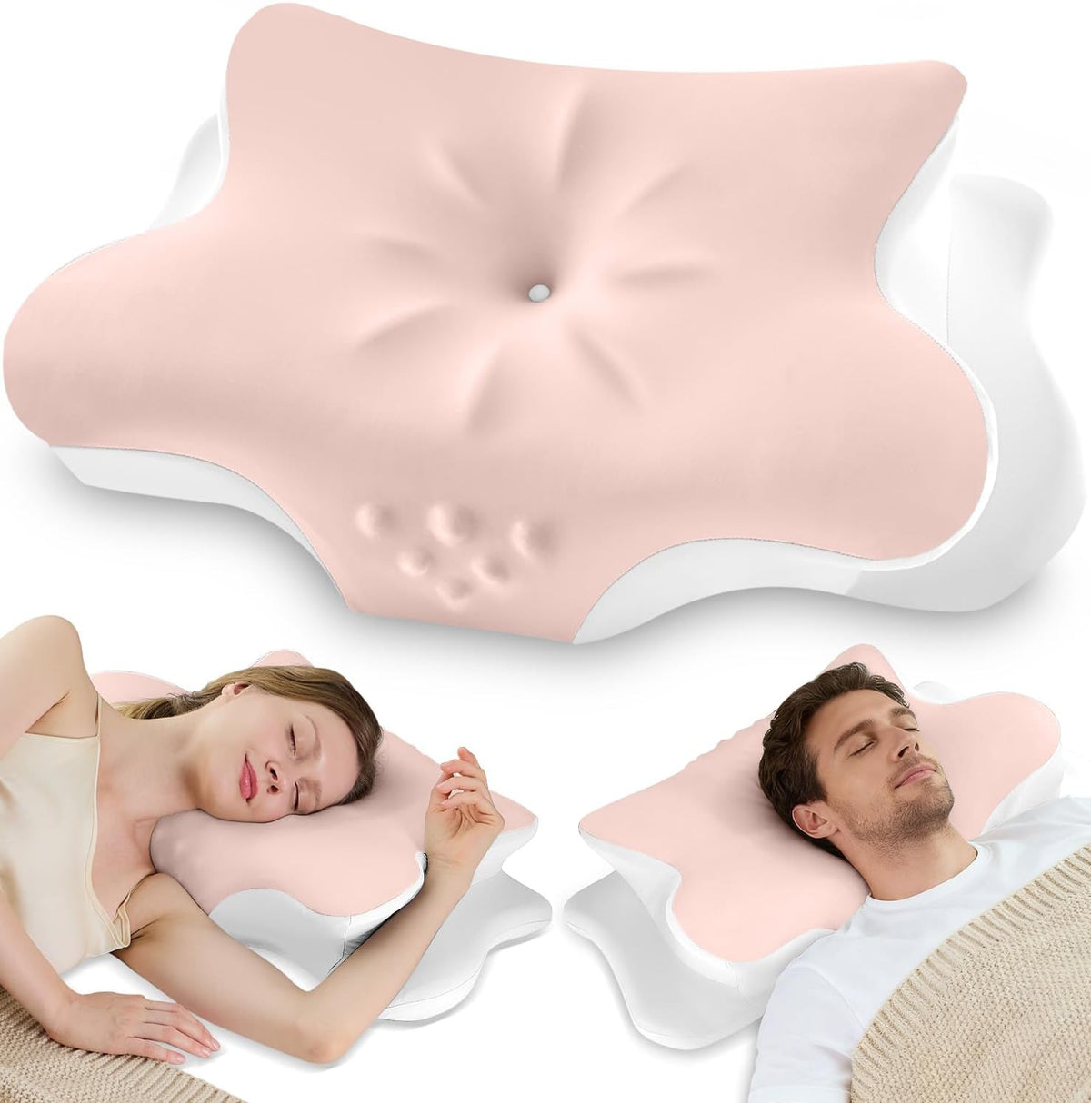 Side Sleeper Cervical Contour Memory Pillow encalife