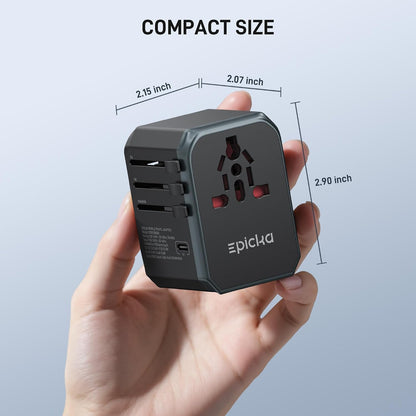 Universal Travel Adapter With Six Charging Ports encalife