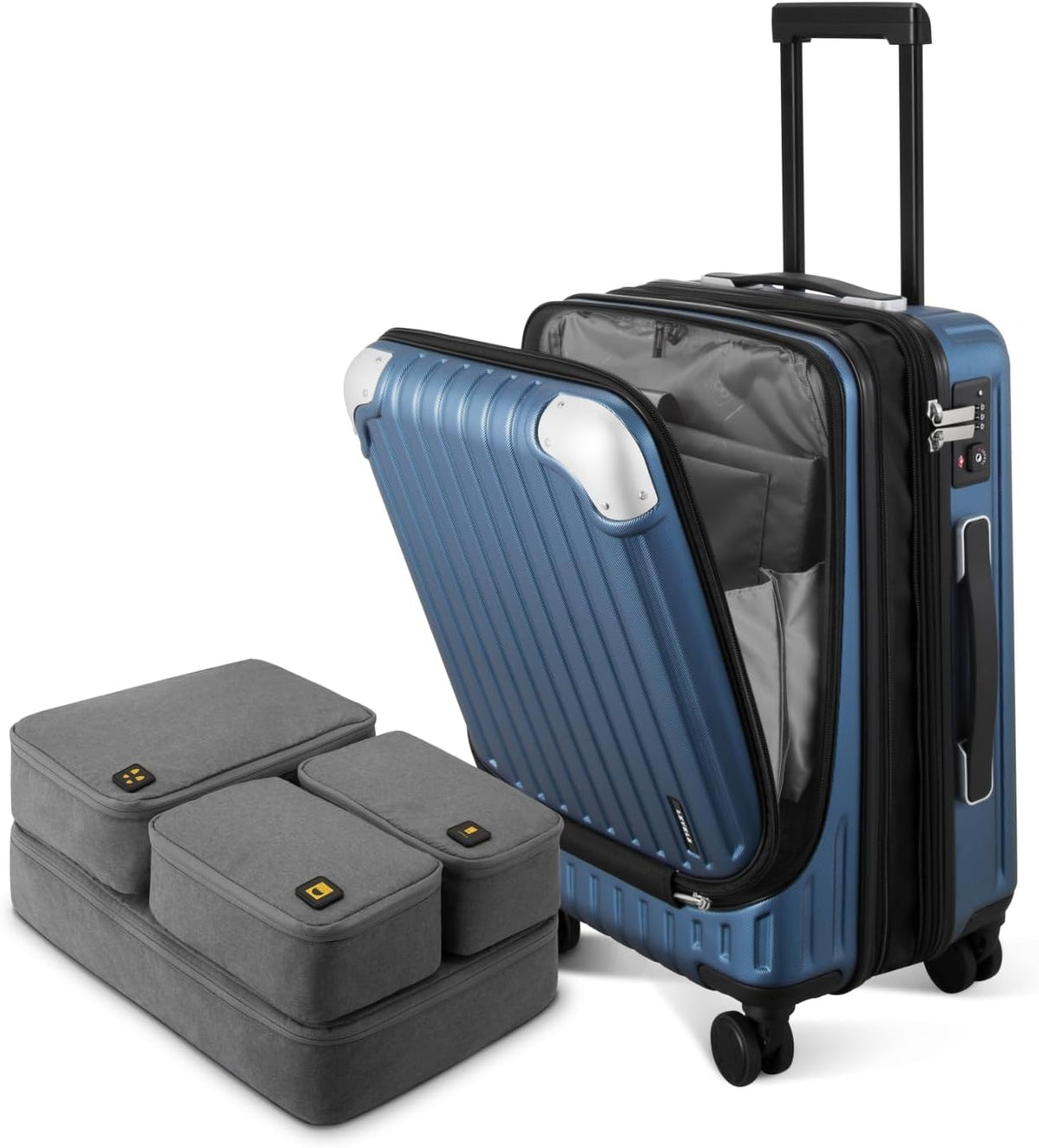 Expandable Carry On luggage With Laptop Compartment encalife