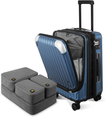 Expandable Carry On luggage With Laptop Compartment encalife