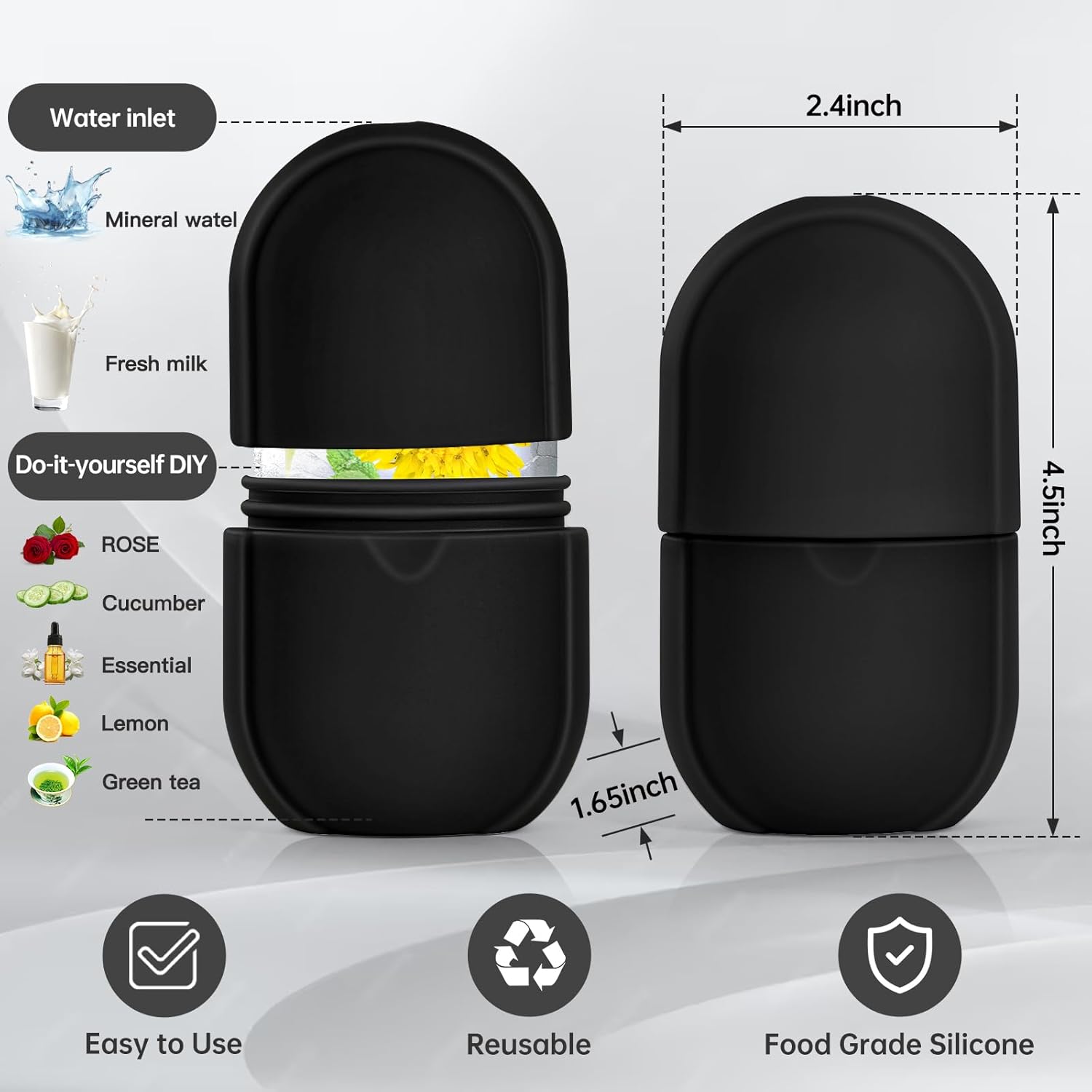 Reusable Silicone Ice Roller for Glowing Skin Therapy encalife