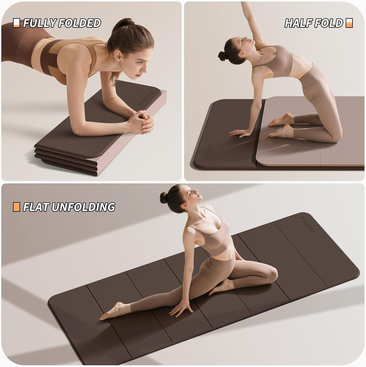 Foldable Yoga Mat 10mm Extra Wide encalife
