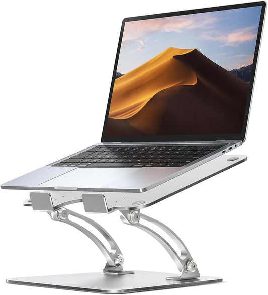 EncaLife adjustable foldable laptop stand with ergonomic height adjustment and cooling ventilation for 10-17 inch laptops