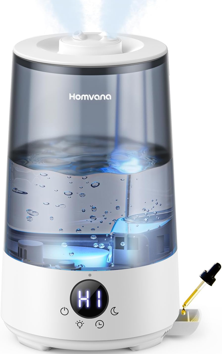 3.6L cool mist humidifier with aromatherapy diffuser, mood light, top-fill design, and ultra-quiet operation for bedrooms, nurseries, and home use.