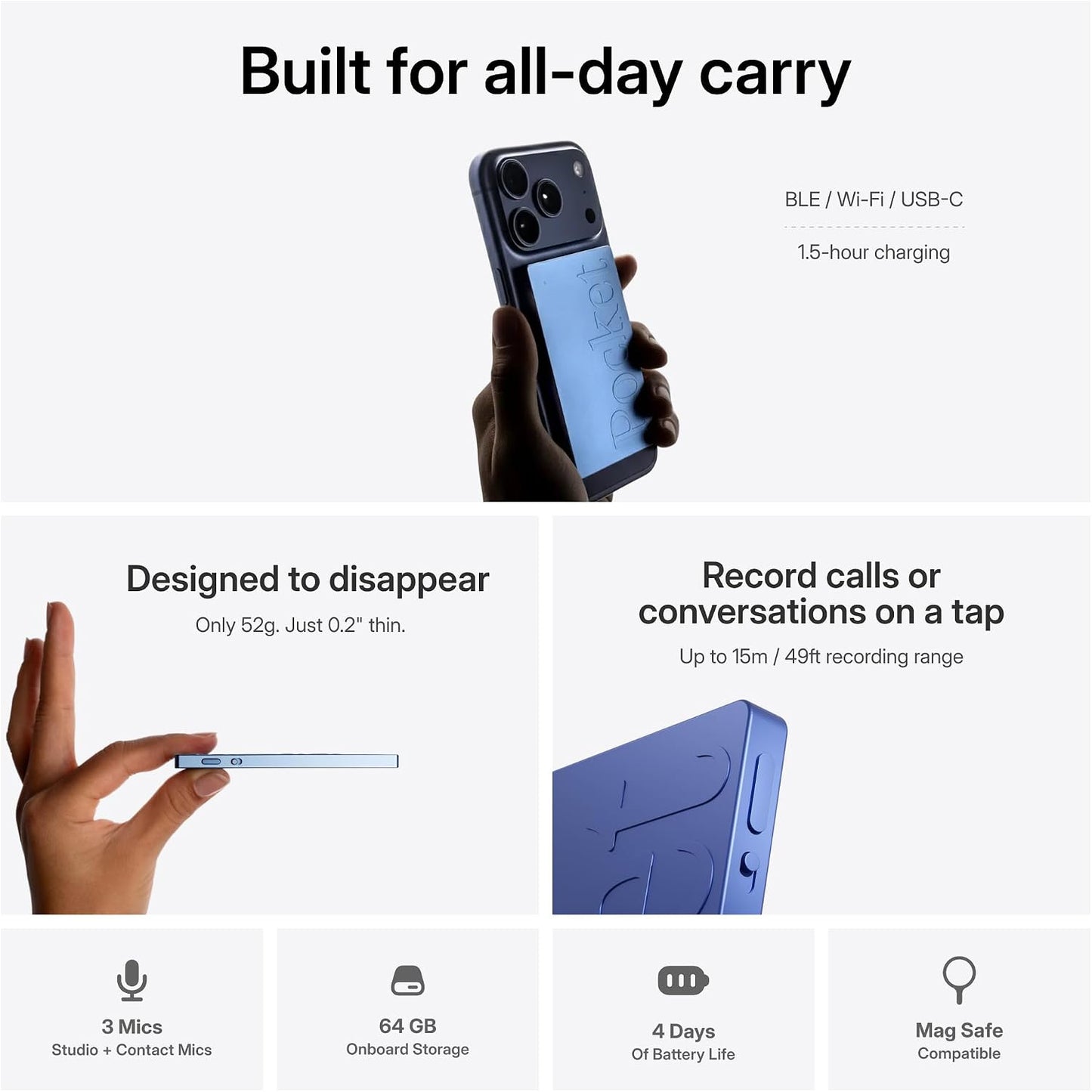 Portable AI Meeting Recorder with Smart Transcription encalife