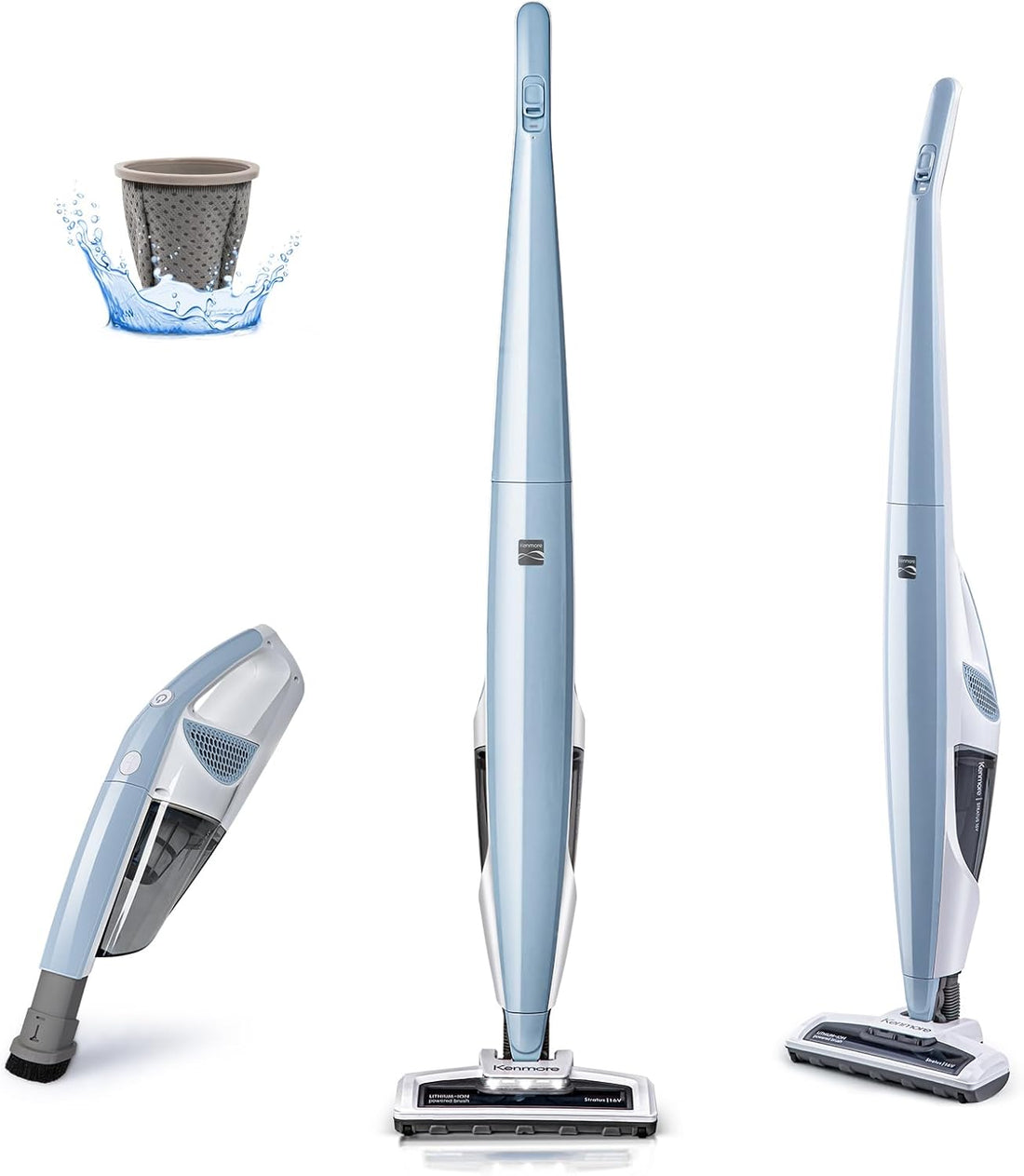 Kenmore 16V lightweight cordless vacuum cleaner with LED headlight