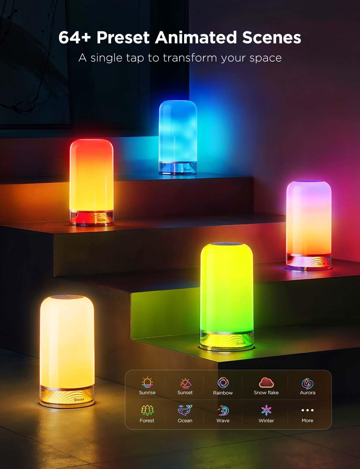 Smart RGB Lighting Table Lamp for Bedroom Nightstand encalife