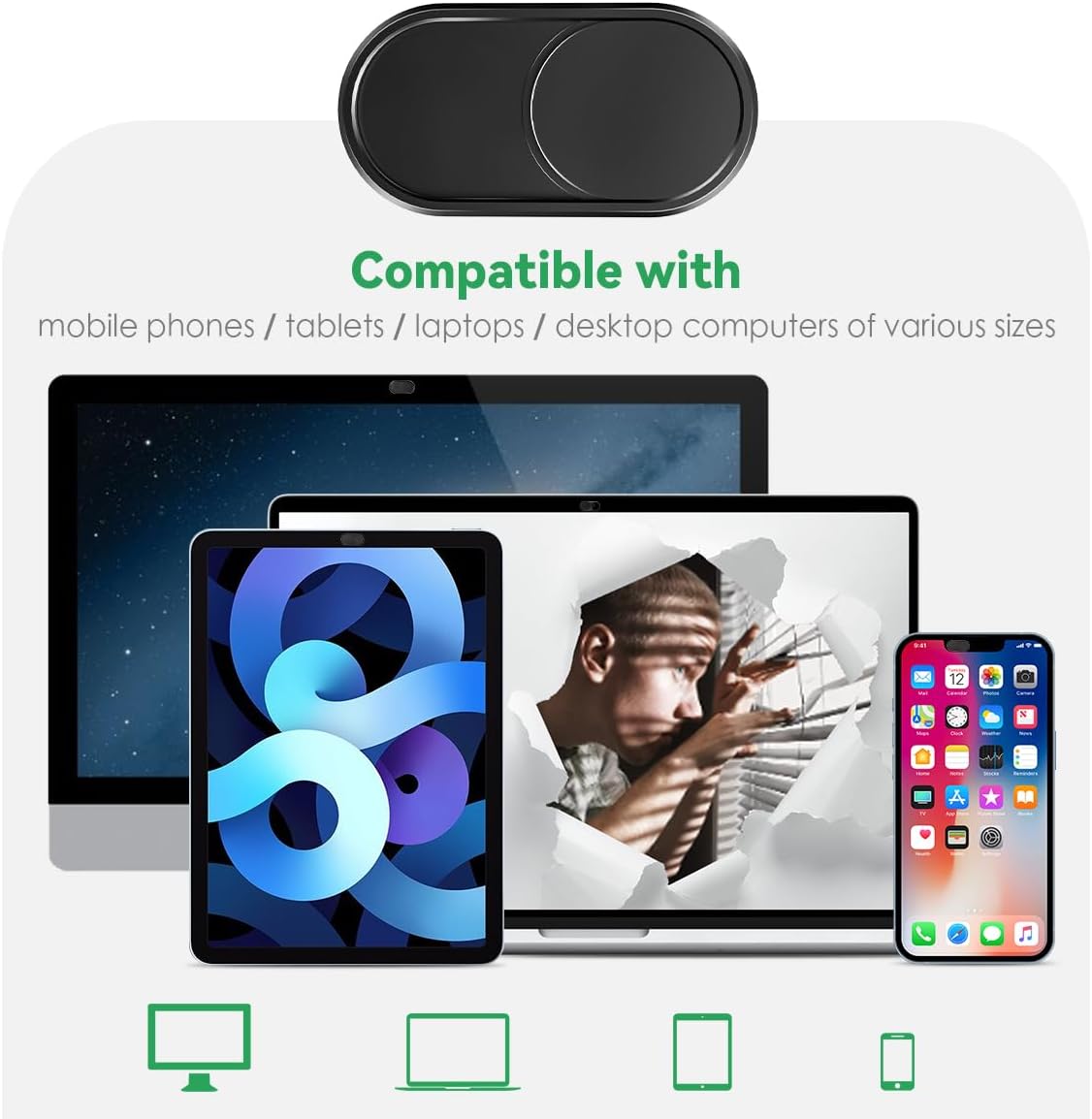Ultra-Thin Metal Webcam Cover for Total Privacy encalife