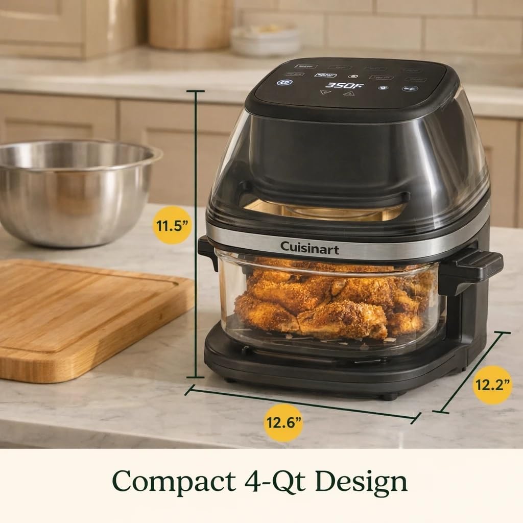 4-Quart Glass Basket ClearView Air Fryer encalife