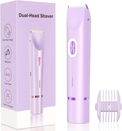 Painless Electric Razor Women Dual Head Trimmer encalife