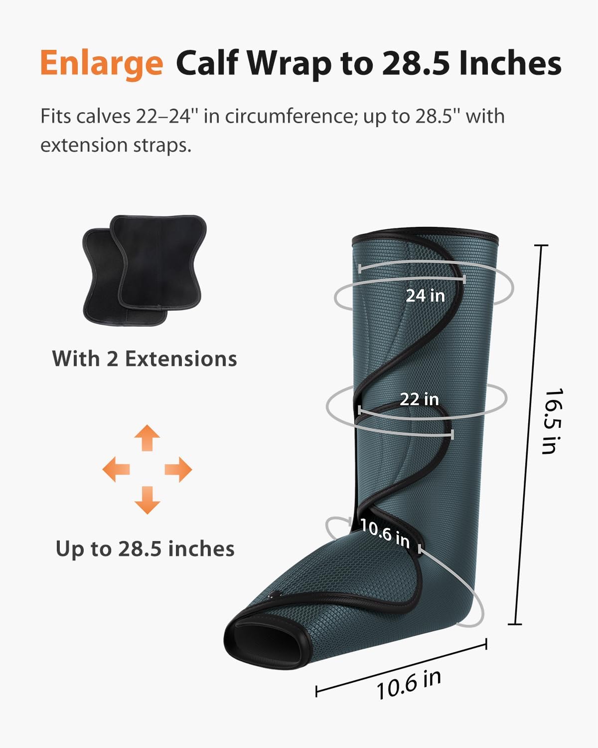 Air Compression Leg Massager with Soothing Heat encalife