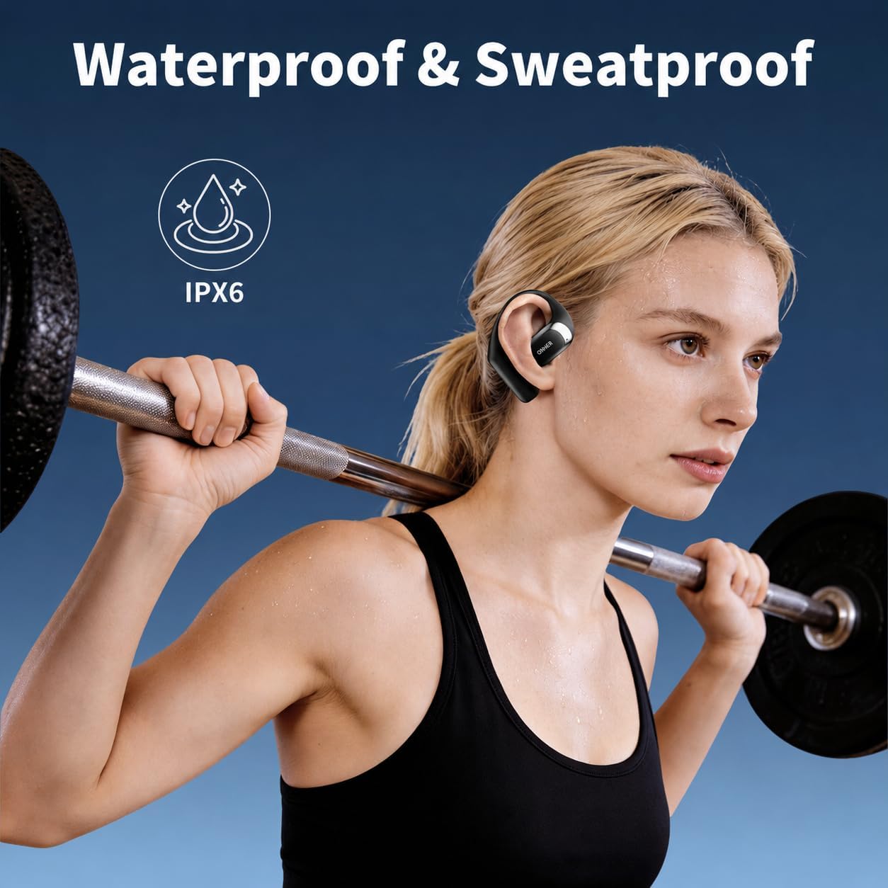 Open Ear Bluetooth Headphones with Display encalife