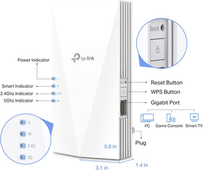 TP-Link AX1800 WiFi 6 I Extender RE600X encalife