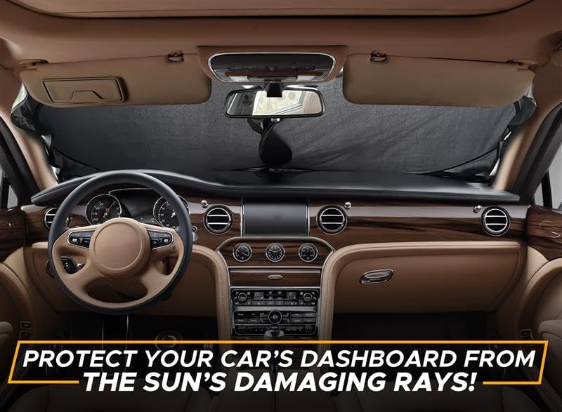 Windshield Sun Shade Protector Universal Medium Black encalife