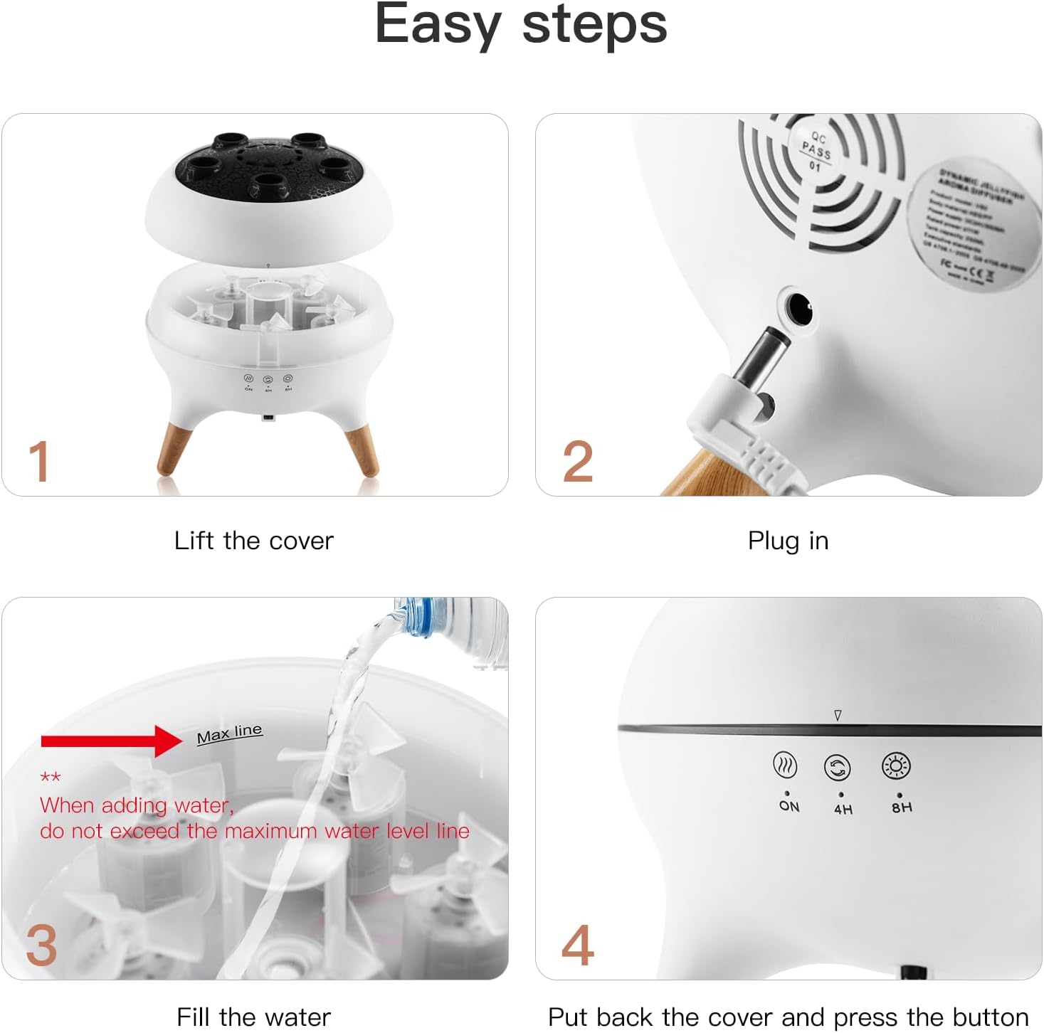 Jellyfish Humidifier Diffuser With Mist Light Remote encalife