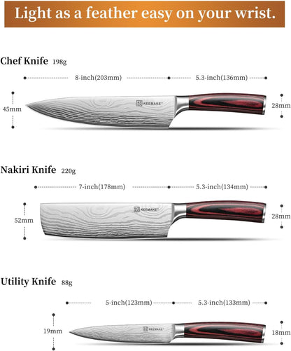 Kitchen Knife Set | 3PCS Chef Knife Set encalife