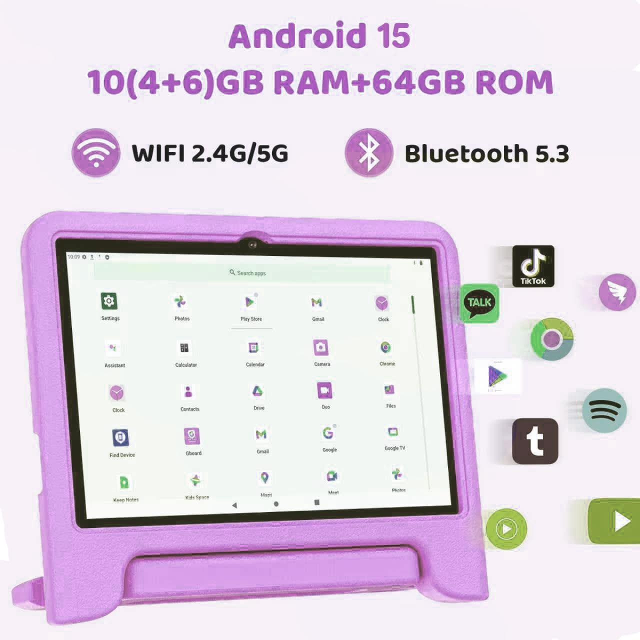 Tablet for Kids 10.1” Android 15 10GB+64GB encalife