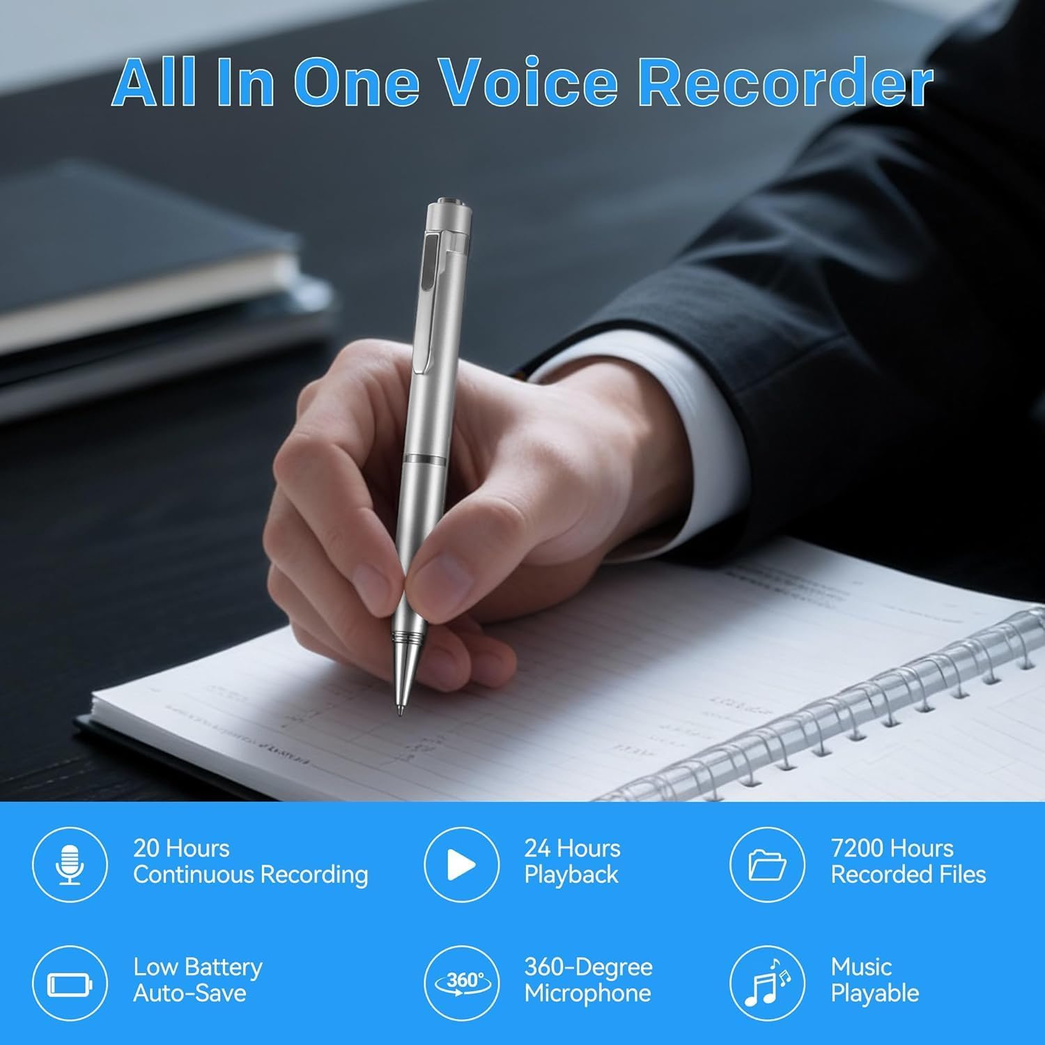 64GB Digital Voice Recorder With Noise Reduction encalife