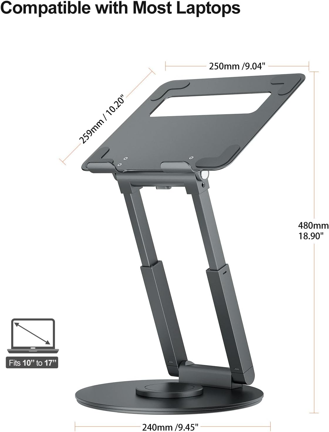 Standing Laptop Stand With Rotation encalife