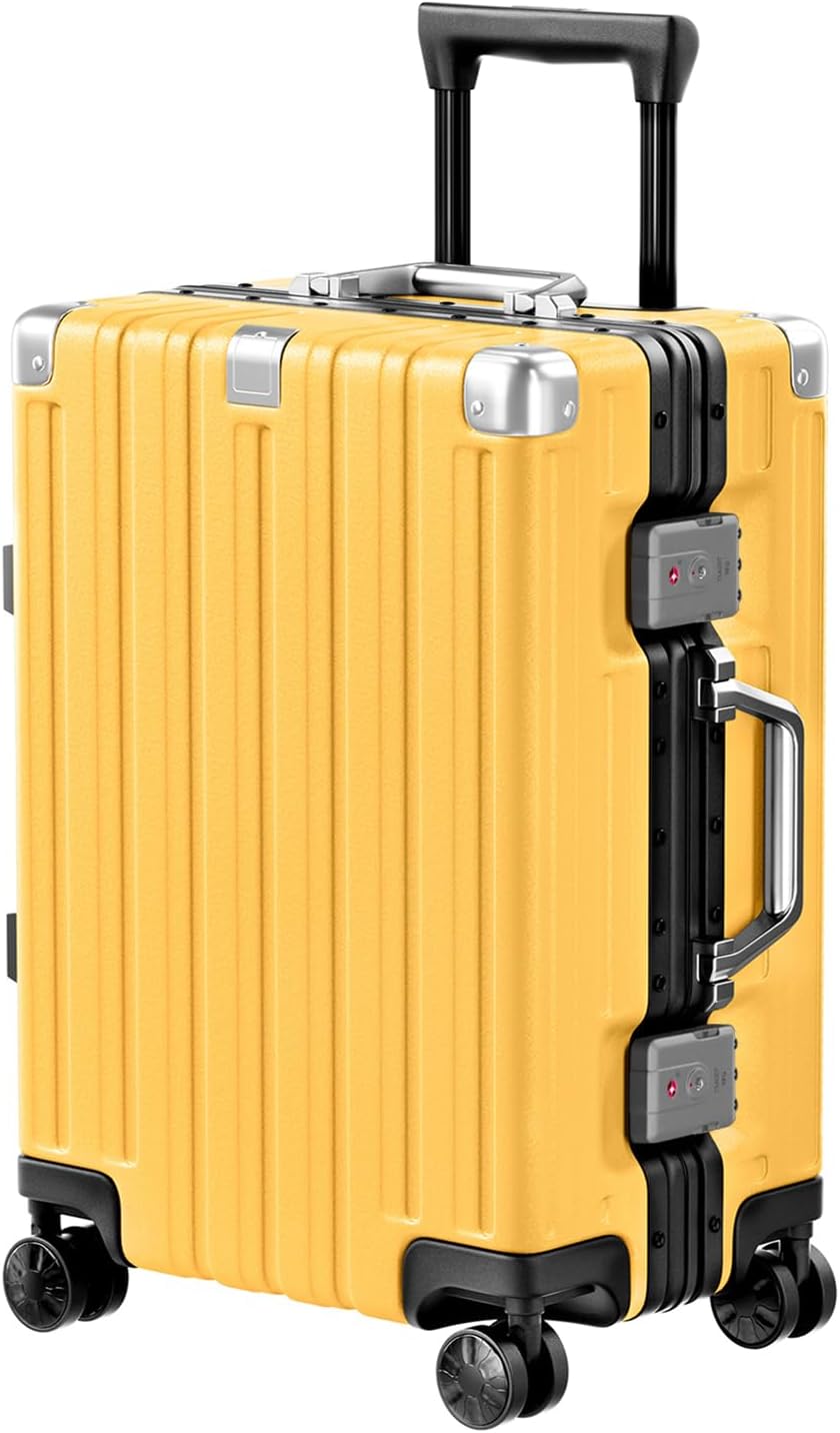 Zipperless Aluminum Frame Carry On Luggage encalife