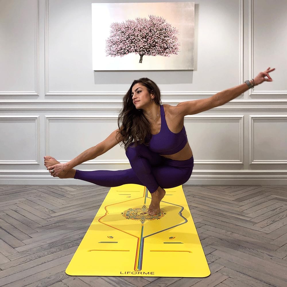 Eco Grip Travel Yoga Mat With Alignment encalife