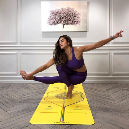 Eco Grip Travel Yoga Mat With Alignment encalife