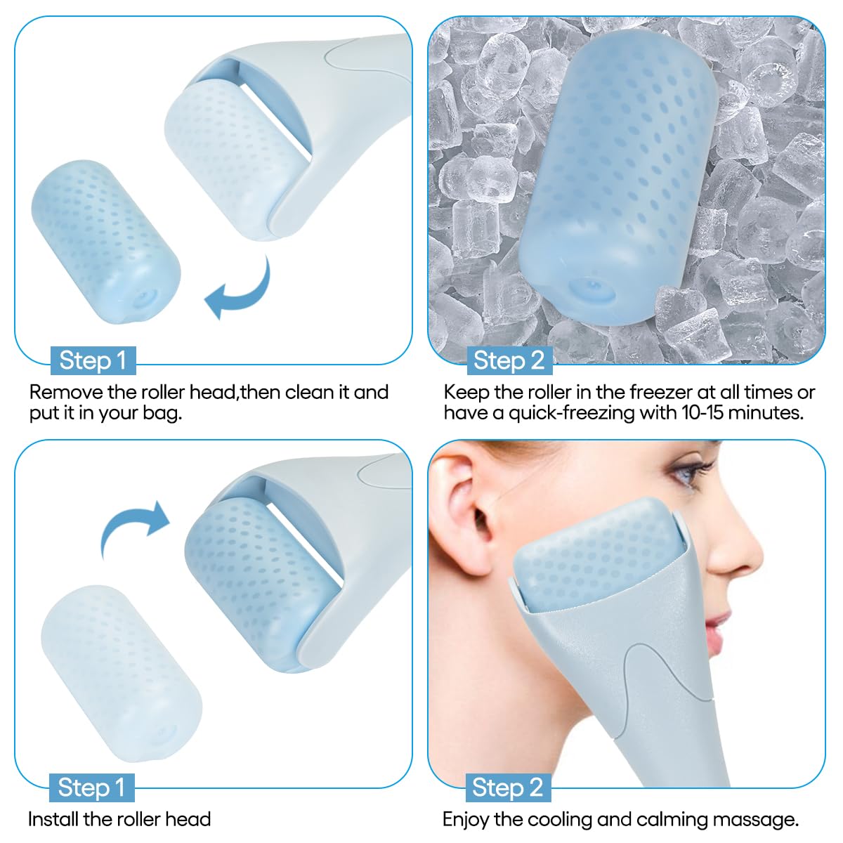 Cooling Ice Roller for Face Puffiness Relief Skincare encalife