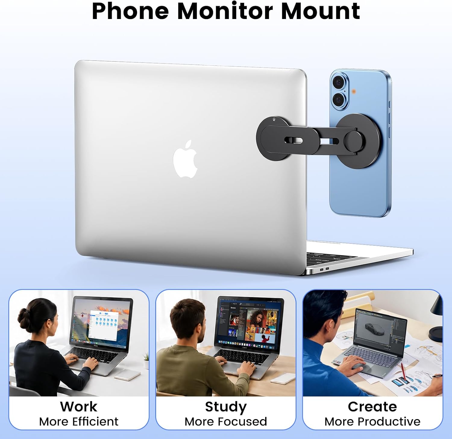 Magnetic Laptop Phone Mount Adjustable MagSafe Holder encalife