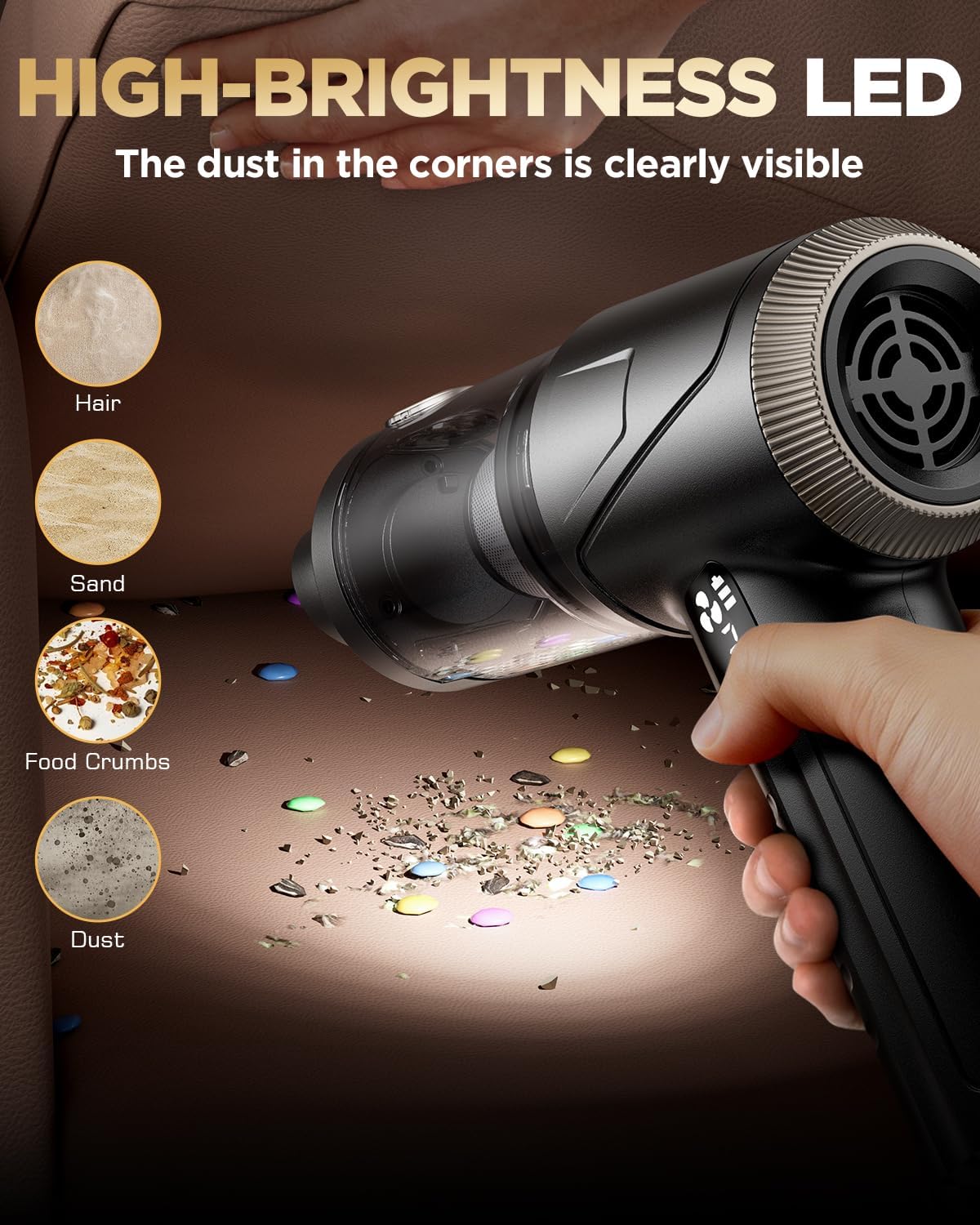 26000Pa Portable Handheld Cordless Vacuum Cleaner encalife