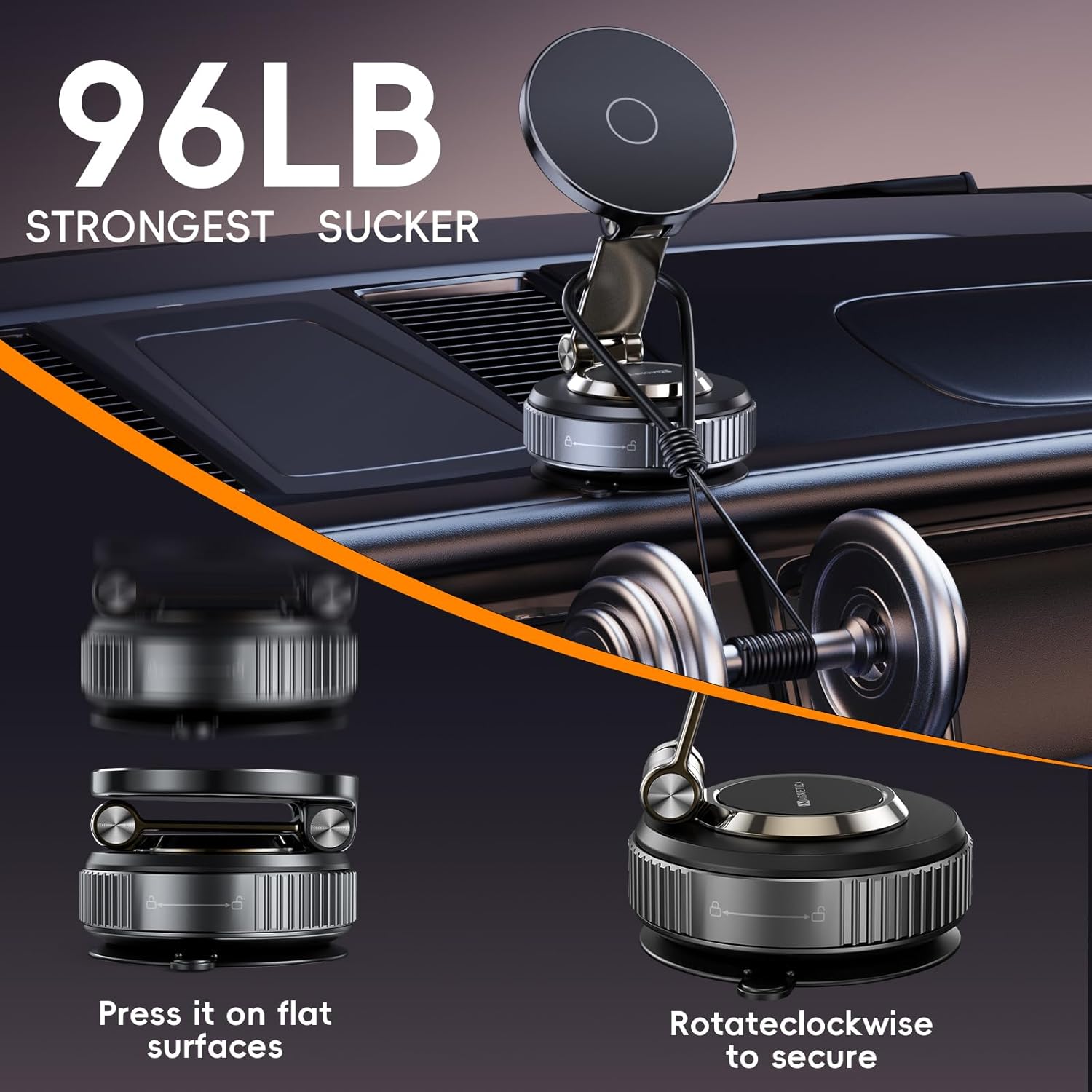 Magnetic MagSafe Car Phone Mount Foldable Rotor encalife