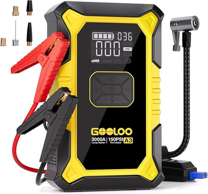 GOOLOO A3 Jump Starter Tire Inflator Kit encalife