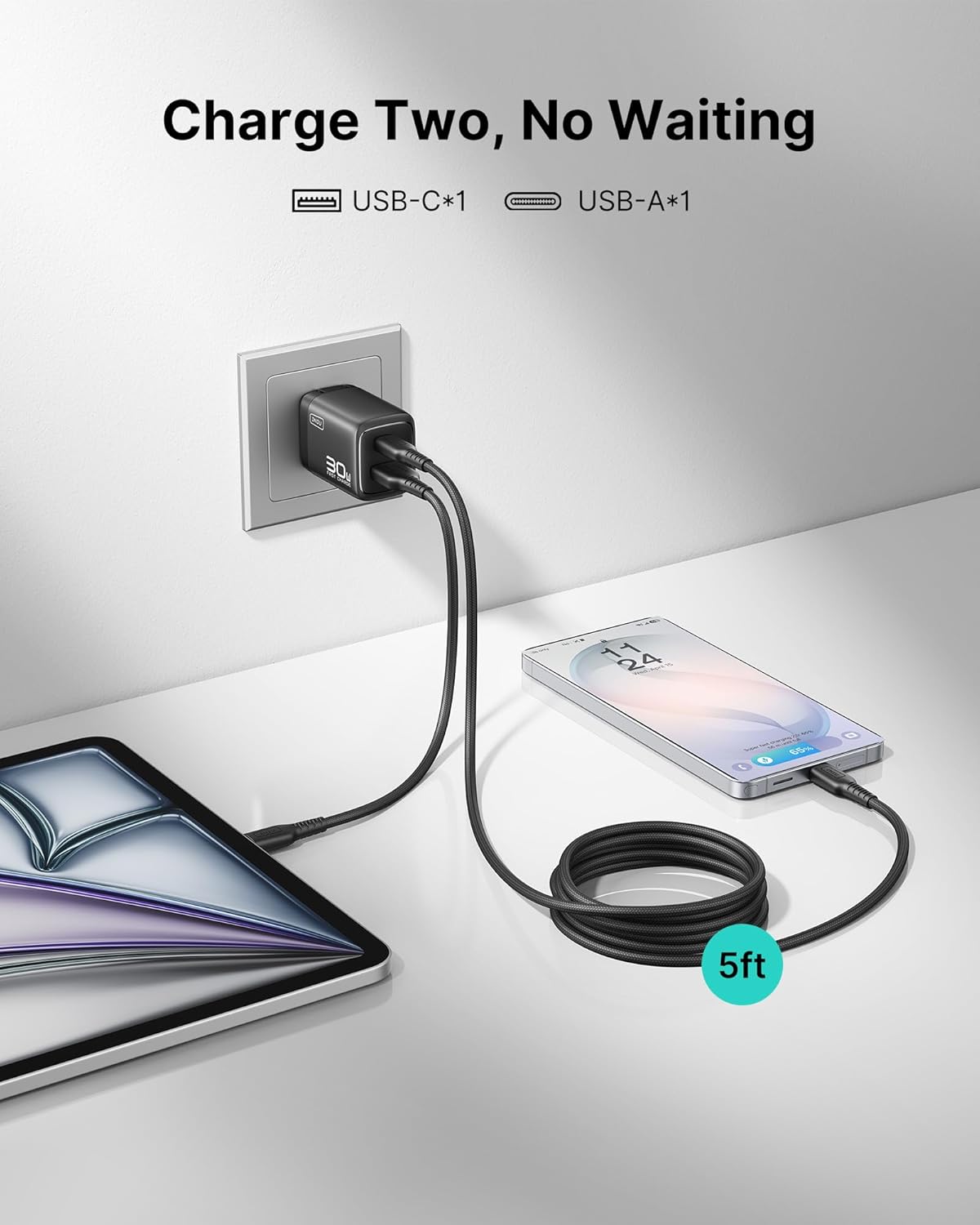 Mini 30W GaN USB-C Fast Charger With Cable encalife