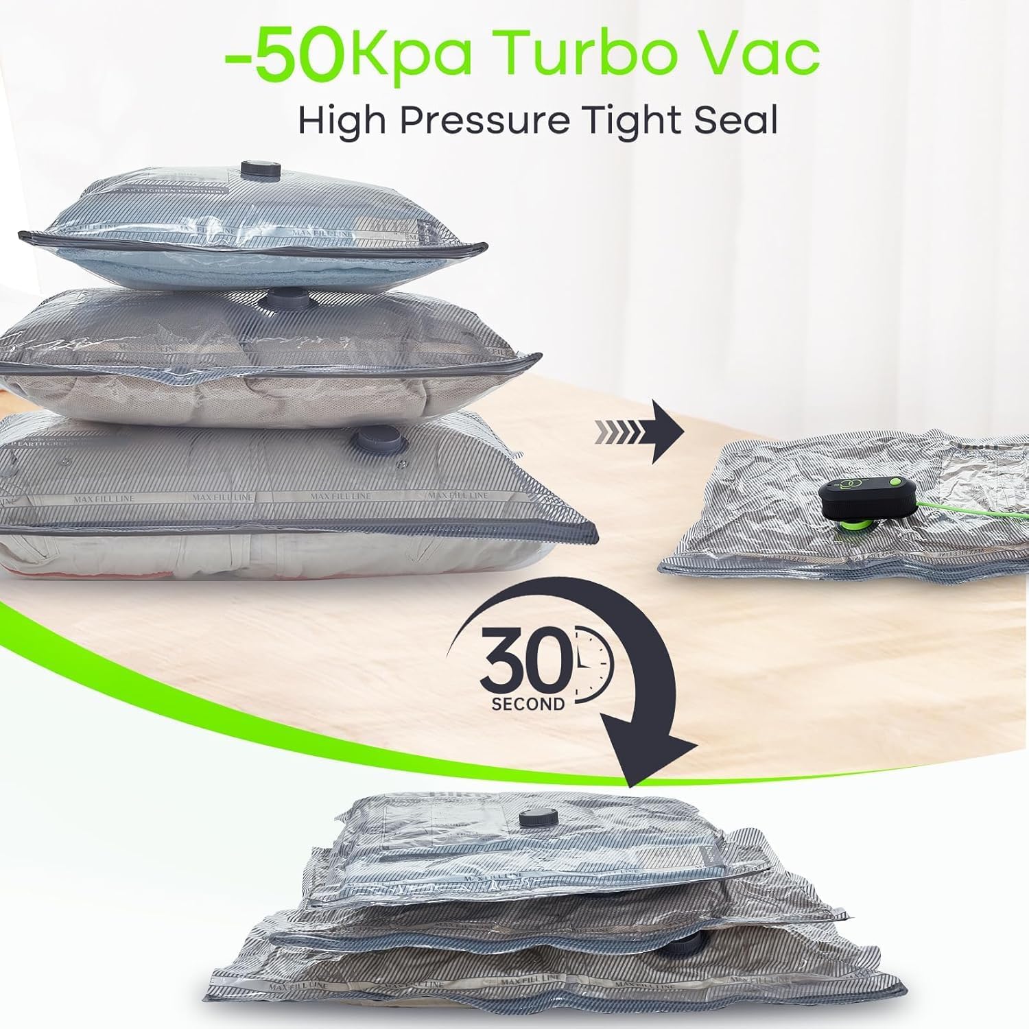 Vacuum Compression Travel Bags USB Pump Carry-On encalife