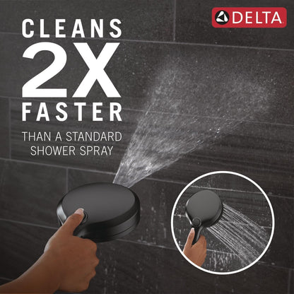 High Pressure Dual I Shower Head Black encalife