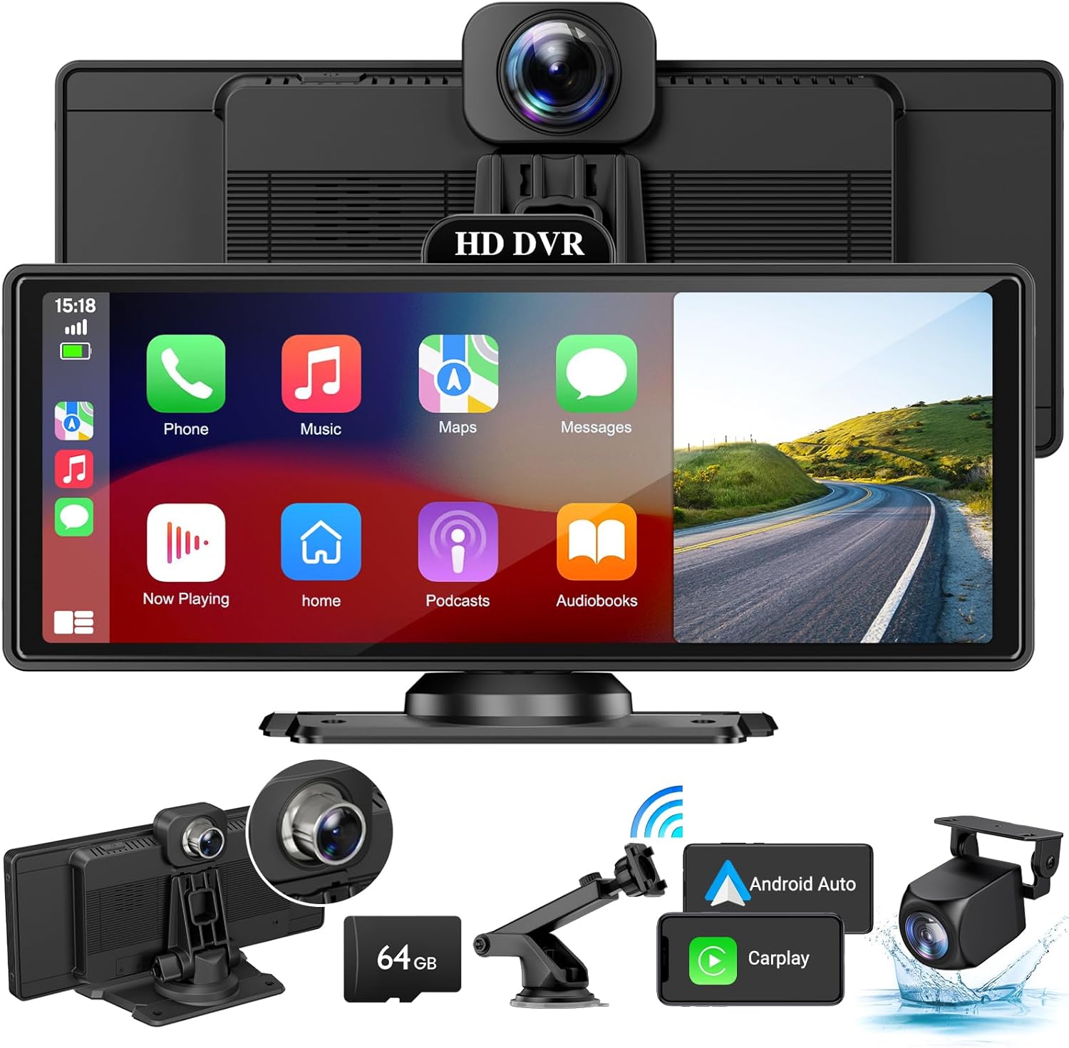 9 Inch Wireless Carplay Screen With Backup Camera encalife