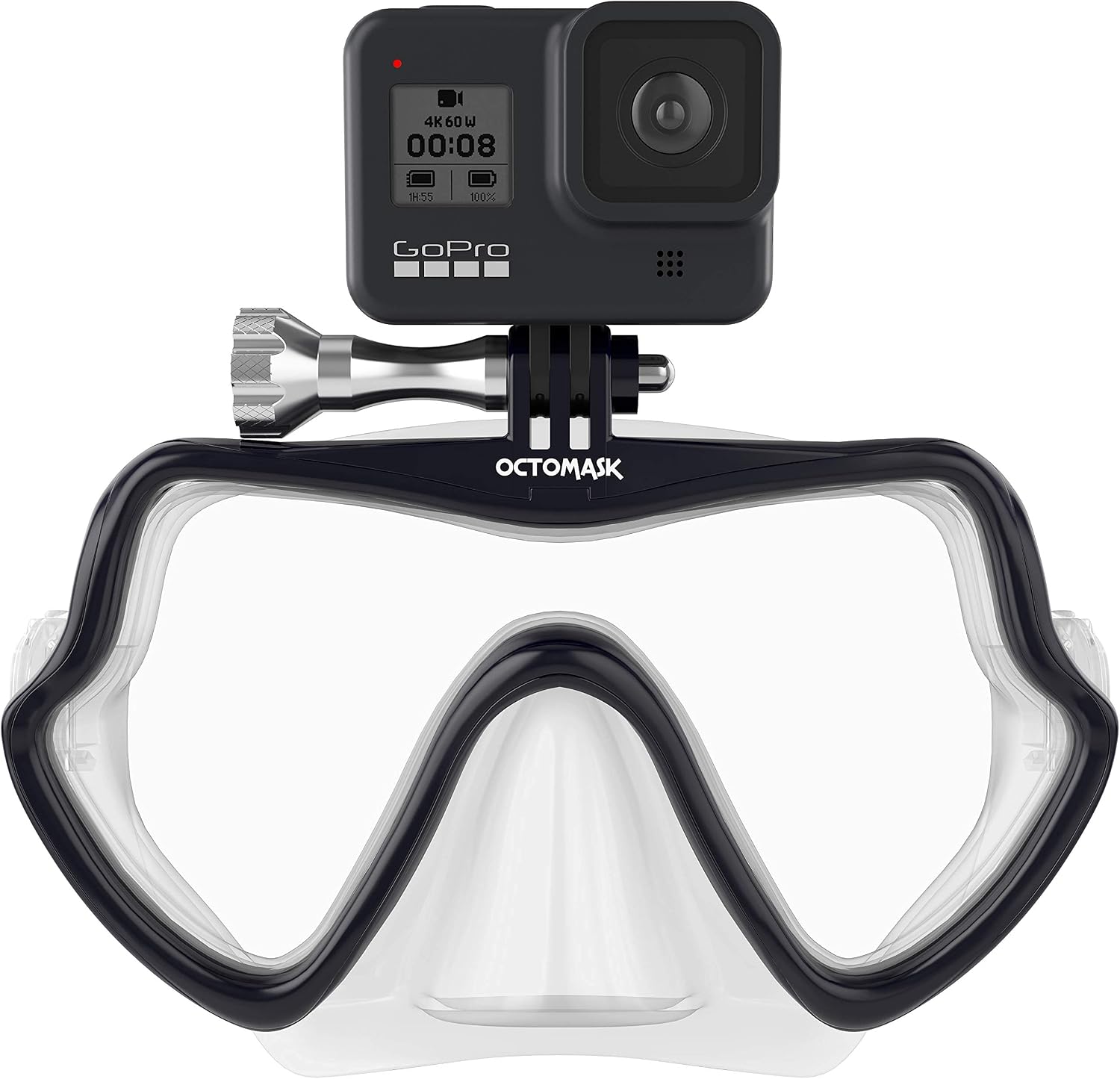 Frameless Scuba Diving Mask With Action Camera Mount encalife