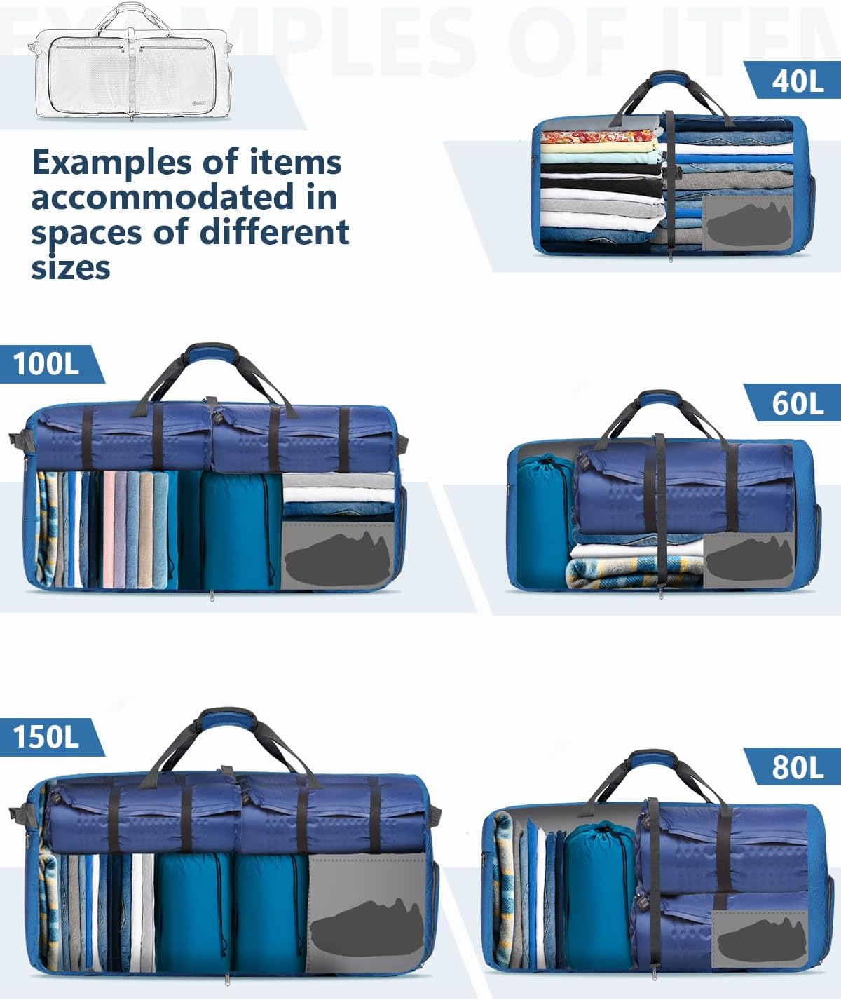 Foldable Travel Duffle with Shoe Compartment | Carry on luggage encalife