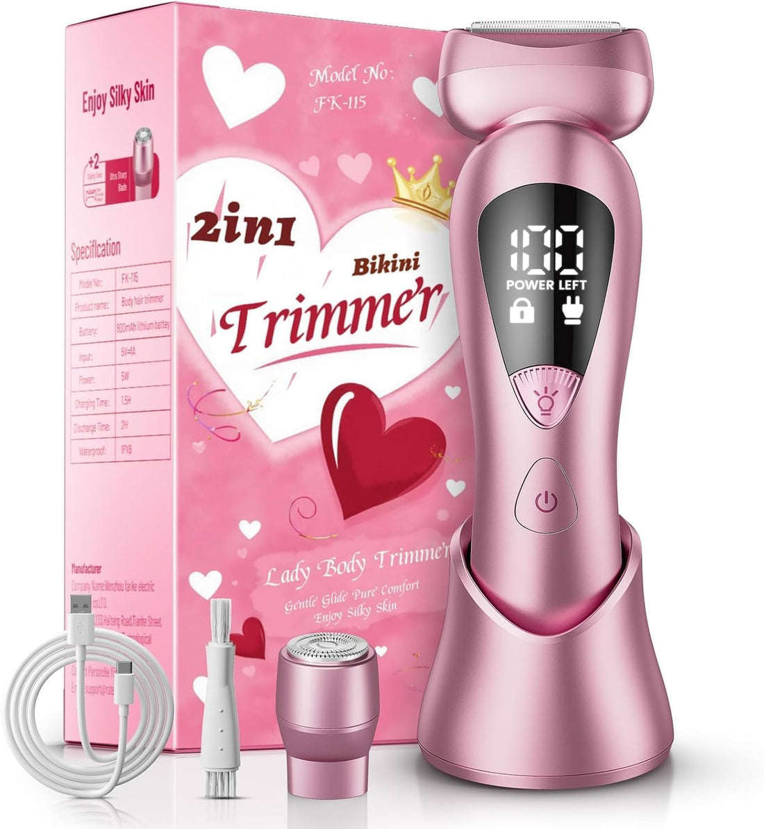 Rategist Electric Razor Women Love I Pink Trimmer